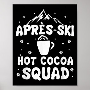 Póster Esquiador divertido Apres Ski Cocoa Squad