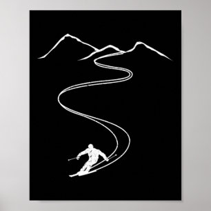 Póster Esquiador Freerider Para Esquí o Esquí de Travesía