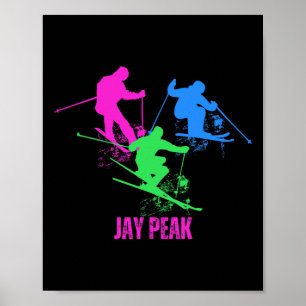 Póster Esquiador retro Jay Peak Vermont