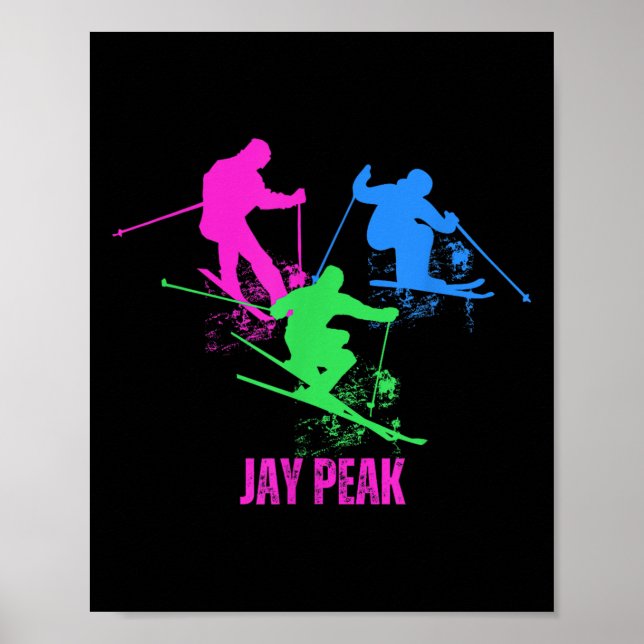 Póster Esquiador retro Jay Peak Vermont (Frente)