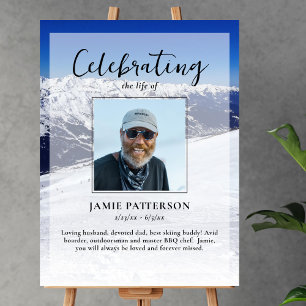 Póster Esquiador Snowboarder Celebración de la Vida Foto
