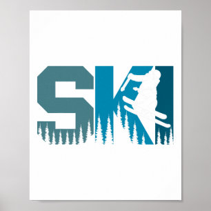 Póster Esquiadora alpina estilo esquí Guay Ski Hombres Bo
