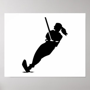 Póster Esquiadora de agua