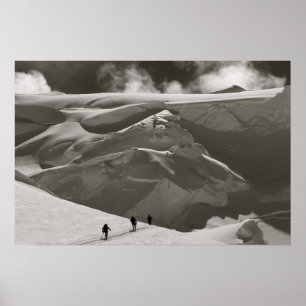 Póster Esquiando en la gama de Alaska, Denali