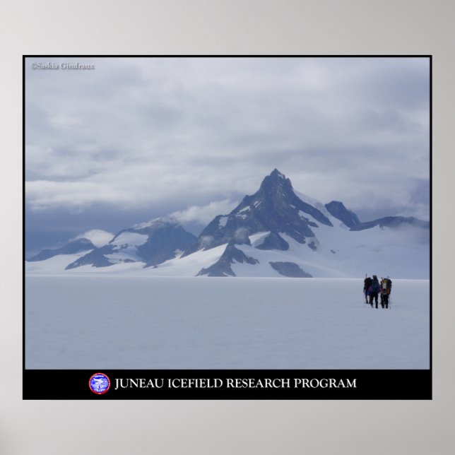 Póster Esquiando hacia el Rey Glaciar en Alaska (Frente)