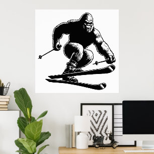 Póster Esquiar de Sasquatch