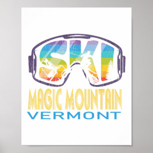 Póster Esquiar en Vermont, montaña mágica
