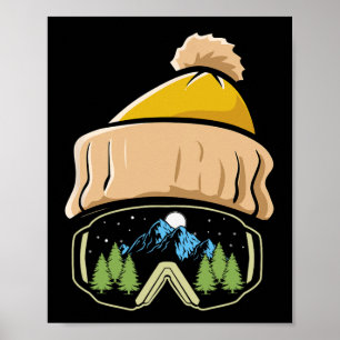 Póster Esquiar Gorra de esquiar para deportes de invierno