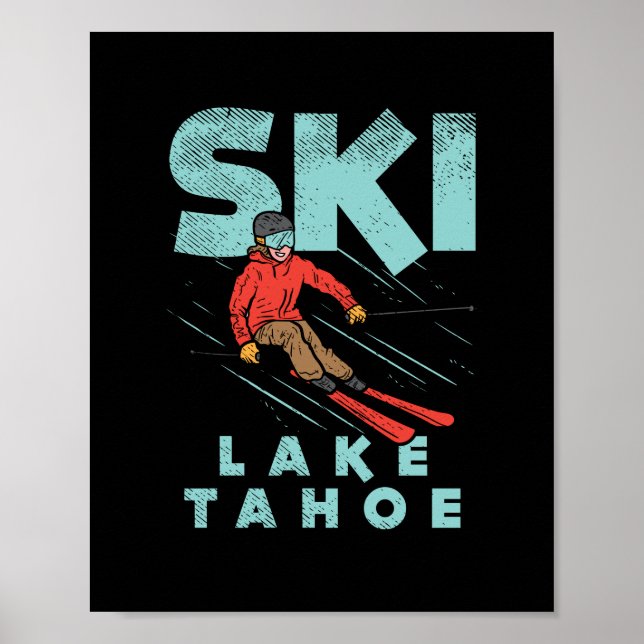 Póster Esquiar Lago Tahoe (Frente)