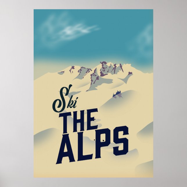 Póster Esquiar Los Alpes (Frente)