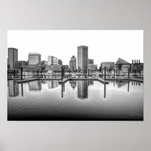 Póster Esquina Baltimore - Blanco y negro
