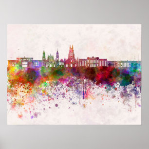 Póster Esquina bogota en fondo acuarela v2