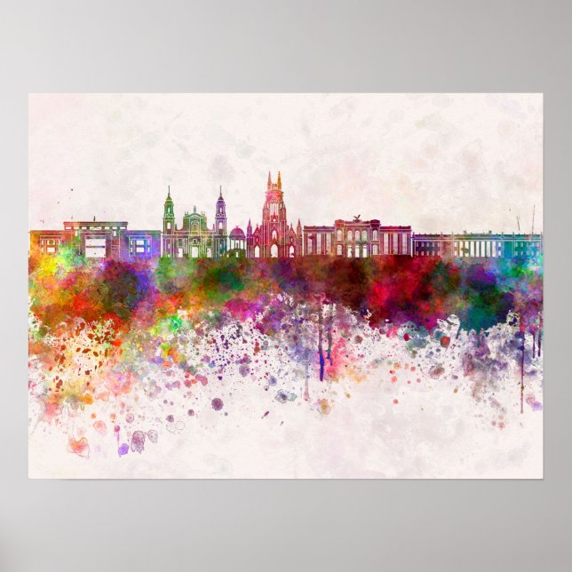 Póster Esquina bogota en fondo acuarela v2 (Frente)