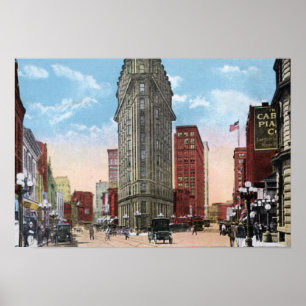 Póster Esquina de Atlanta Georgia de Peachtree y Broad