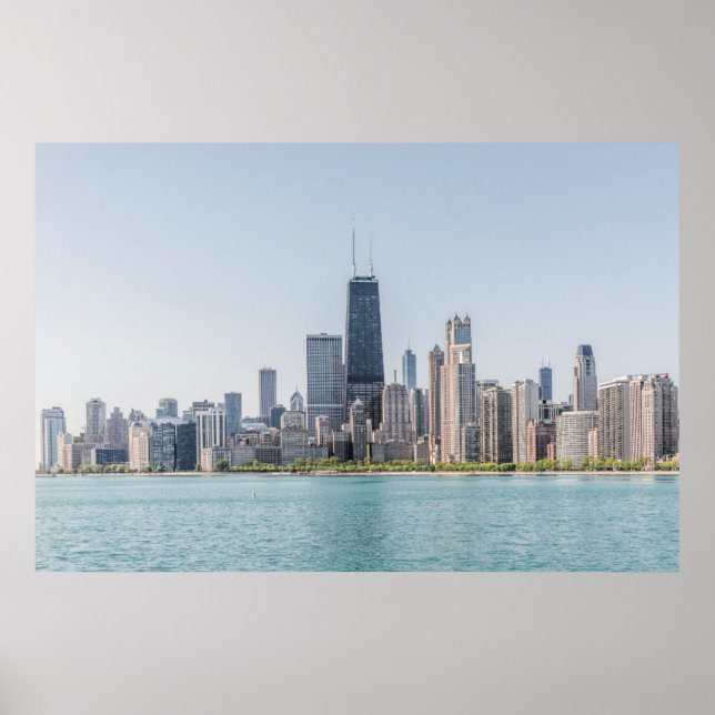 Póster Esquina De Chicago Con Lago Michigan (Frente)