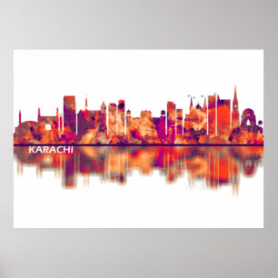 Póster Esquina de Karachi Pakistán