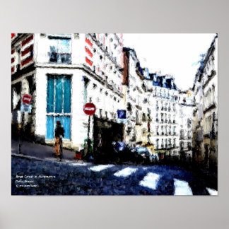 Póster Esquina de la calle en Montmartre, París, Francia