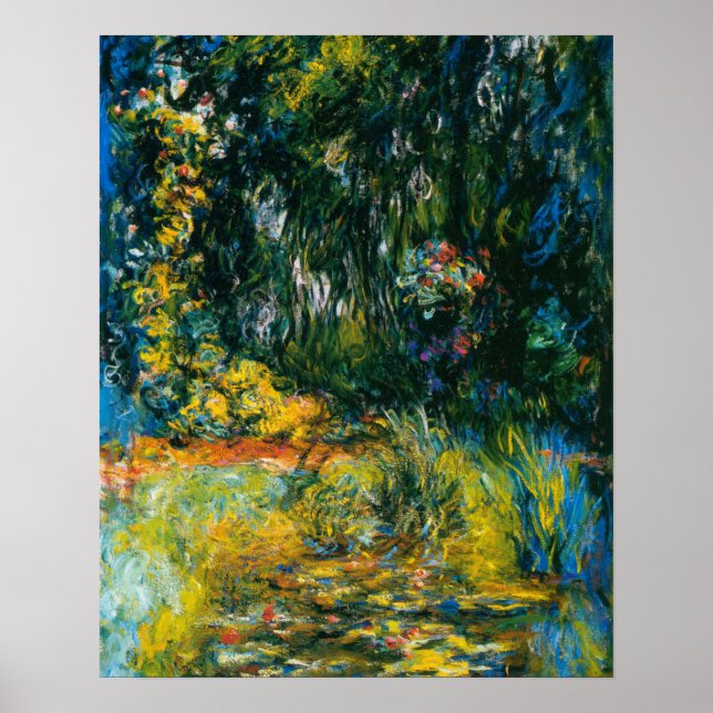 Póster Esquina de la cuenca de Nympheas - Claude Monet (Frente)
