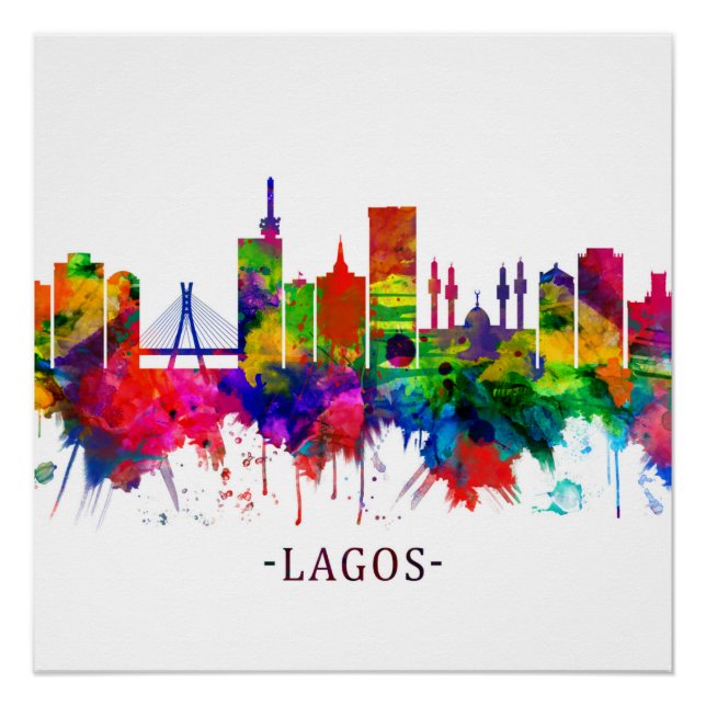 Póster Esquina de Lagos de Nigeria (Anverso)
