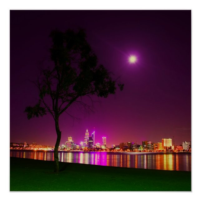 Póster Esquina de las luces de la ciudad de Perth Sur For (Anverso)