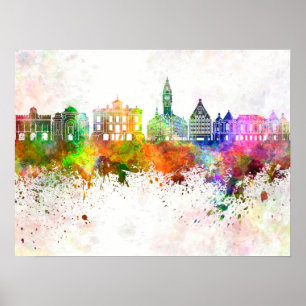 Póster Esquina de Lille en fondo acuático