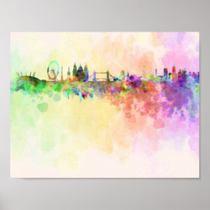 Póster Esquina de Londres sobre fondo acuático