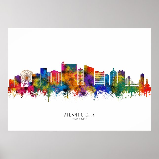 Póster Esquina de New Jersey de Atlantic City (Frente)