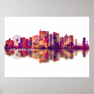 Póster Esquina de New Jersey de Atlantic City