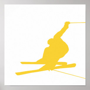 Póster Esquina de nieve amarillo Amber