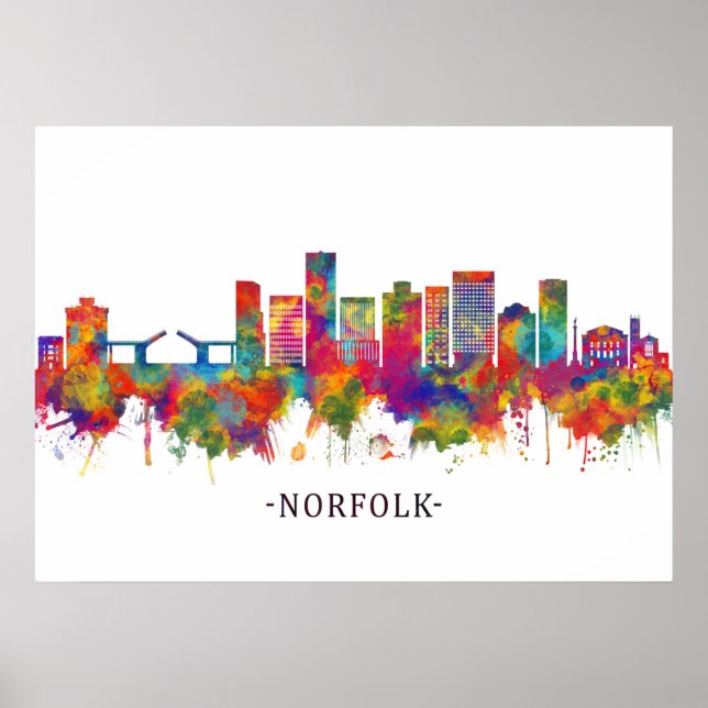Póster Esquina de Norfolk Virginia (Frente)