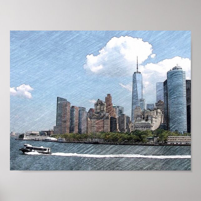 Póster Esquina de NYC de Manhattan Baja (Frente)