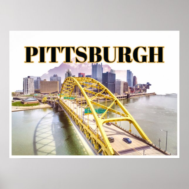 Póster Esquina de Pittsburgh y puente Fort Pitt (Frente)