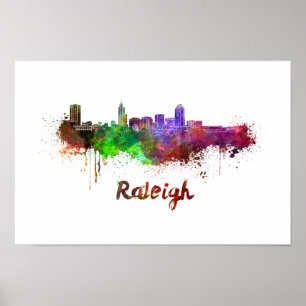 Póster Esquina de Raleigh en acuarela