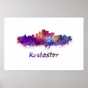 Póster Esquina de Rochester en acuarela