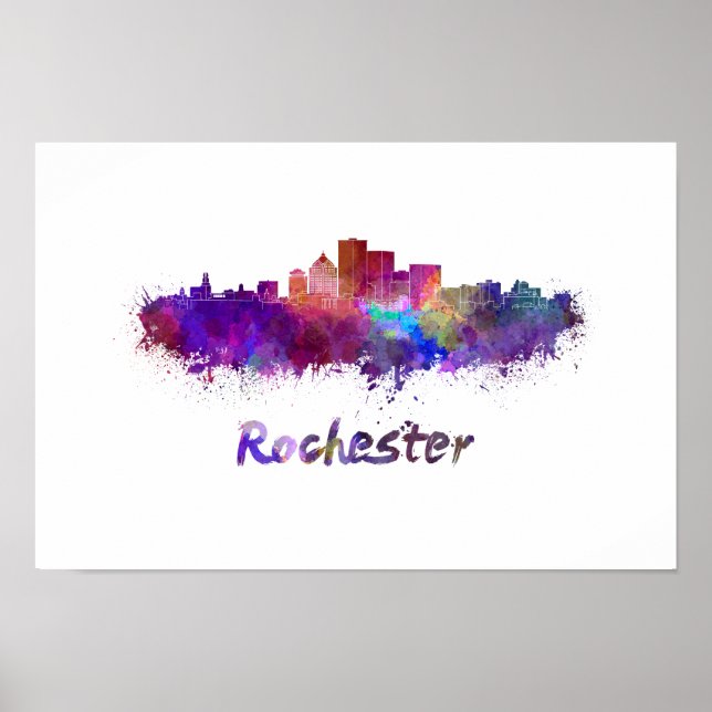 Póster Esquina de Rochester en acuarela (Frente)