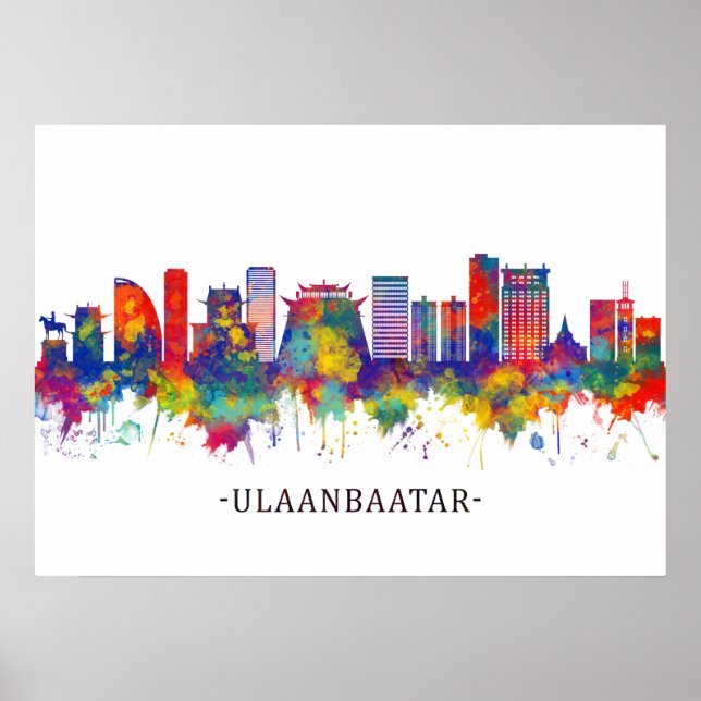Póster Esquina de Ulaanbaatar Mongolia (Frente)