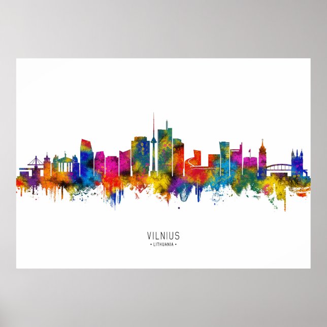 Póster Esquina de Vilnius Lituania (Frente)
