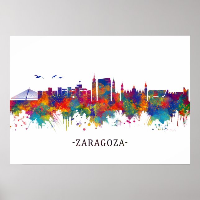 Póster Esquina de Zaragoza España (Frente)
