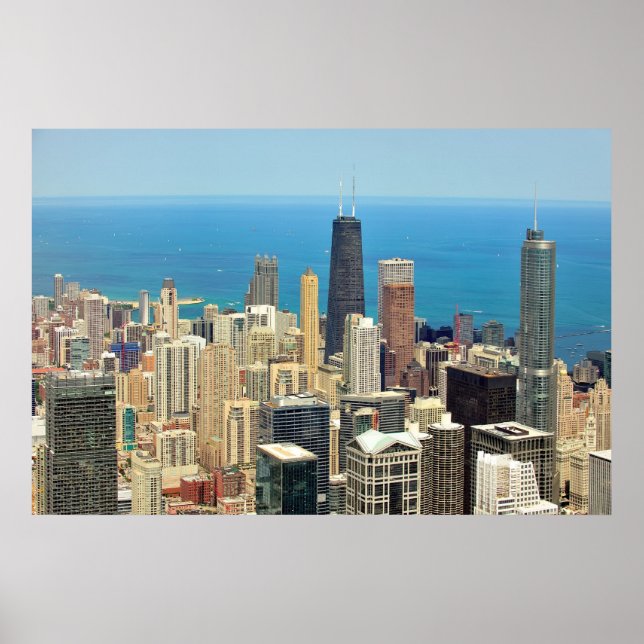 Póster Esquina del centro de Chicago (Frente)