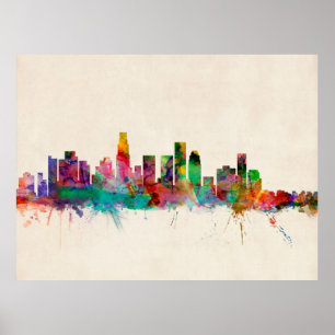 Póster Esquina del Cityscape de Los Ángeles California