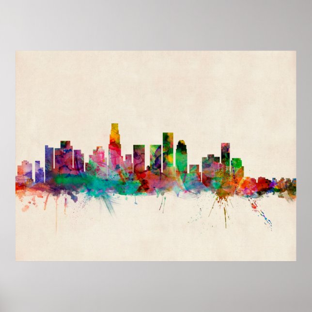 Póster Esquina del Cityscape de Los Ángeles California (Frente)