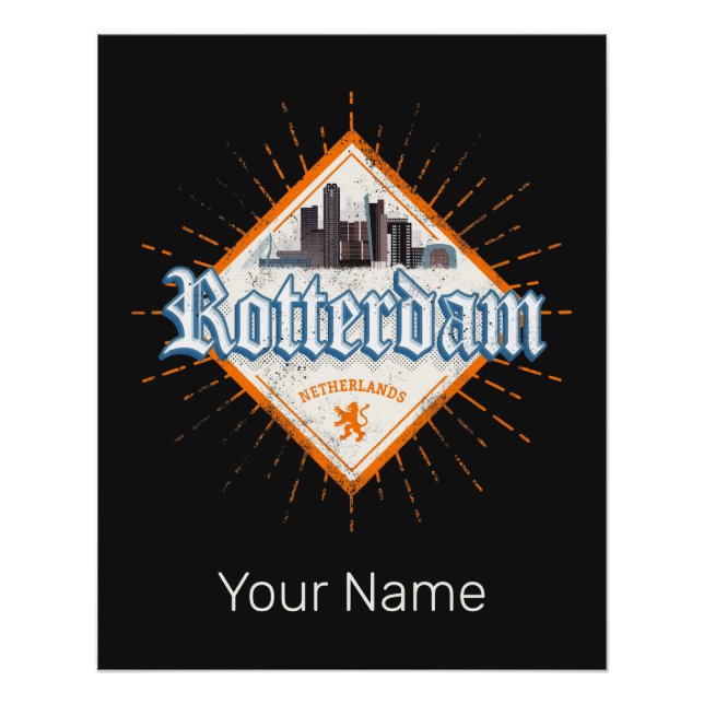 Póster Esquina holandesa de la línea aérea de Rotterdam (Anverso)