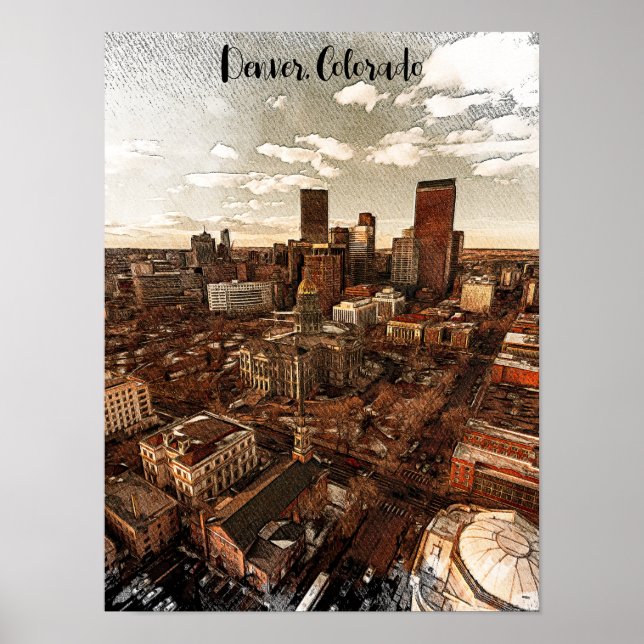 Póster Esquina mínima de Denver Colorado (Frente)