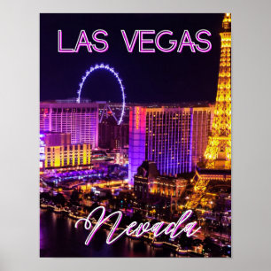 Póster Esquina Purple & Gold de Las Vegas Vibes Nevada