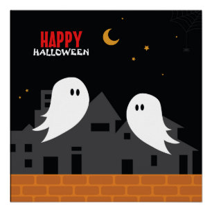 Póster Esquivo personalizado de horror de halloween, ciud