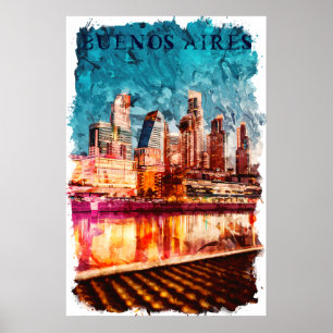 Póster Esquyline Argentina de Buenos Aires por Night City