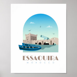 Póster Essaouira ciudad morocco Skyline