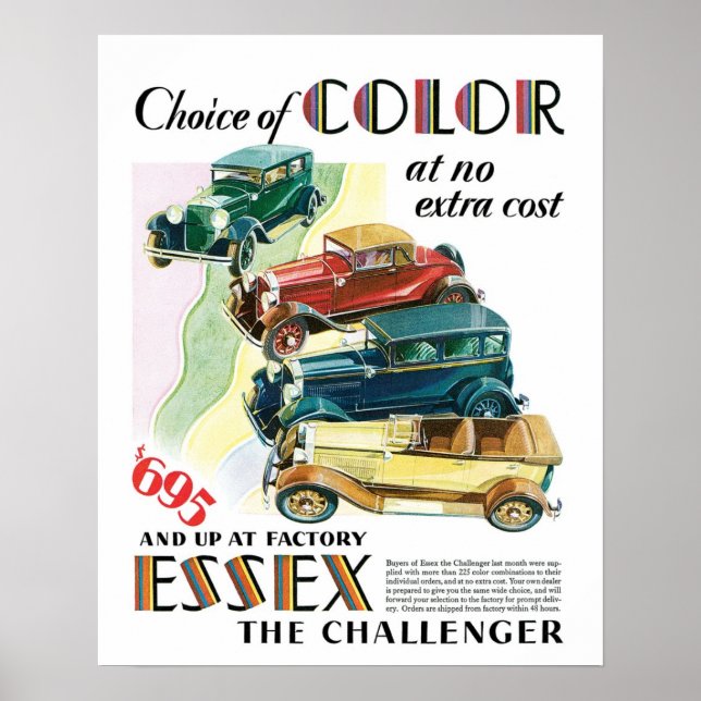 Póster Essex Challenger Car Vintage Art Print Poster (Frente)