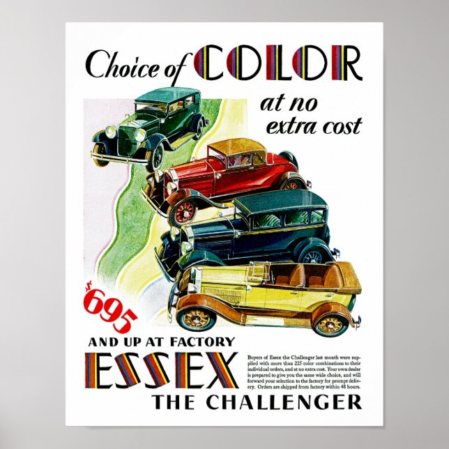 Póster Essex El Automóvil Challenger (Frente)