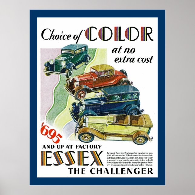 Póster Essex El Automóvil Challenger (Frente)